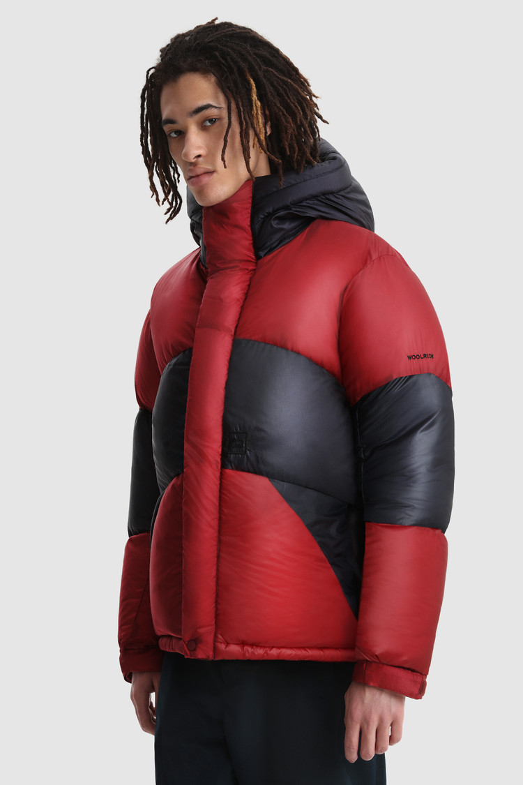 Parka met dons in diamantstiksel