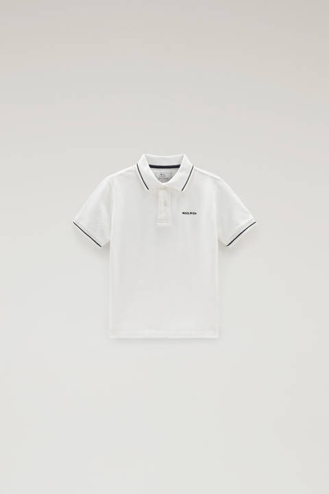 Boys' Monterey Polo in Stretch Cotton Piquet White | Woolrich