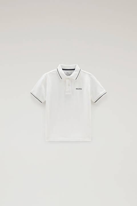 Poloshirt Monterey aus Stretch-Baumwollpikee für Jungen Weiß | Woolrich