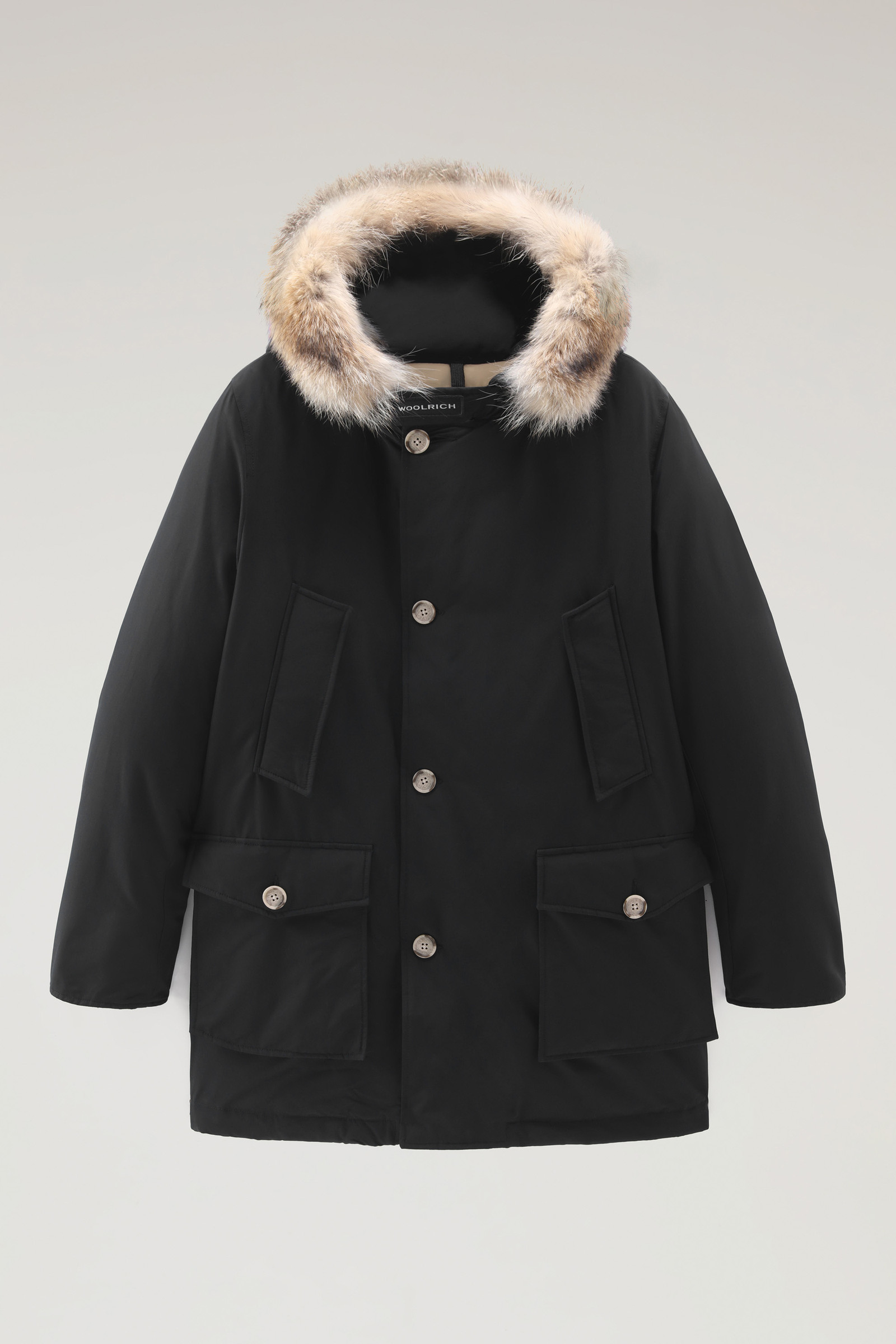 Alt det bedste væv Låse Men's Arctic Parka in Ramar Cloth with Detachable Fur Trim Black | Woolrich  UK