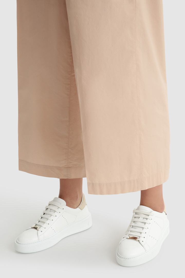 Pantalón de popelina con pernera recta