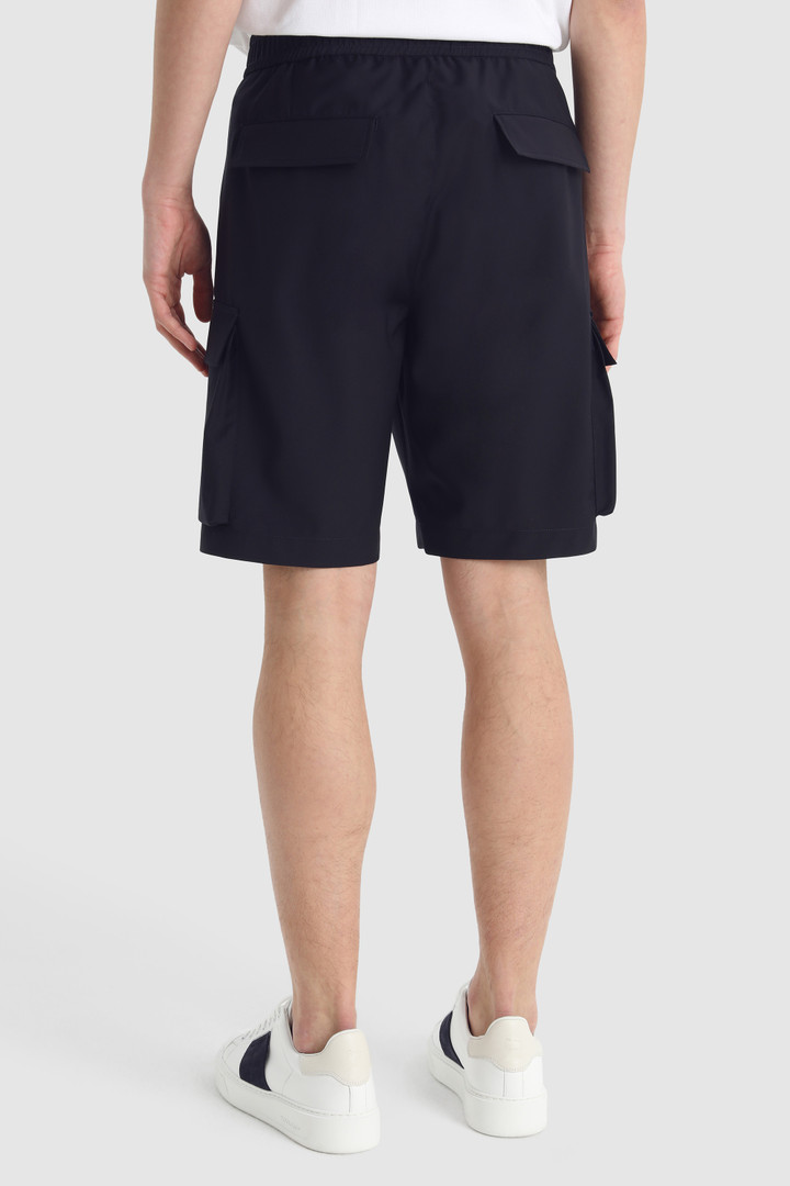 Short cargo en laine froide bleu photo 3 | Woolrich