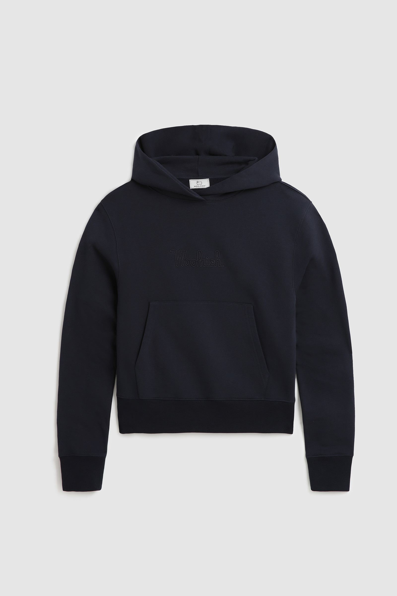Pure Cotton Hoodie with Embroidered Logo Blue photo 5 | Woolrich