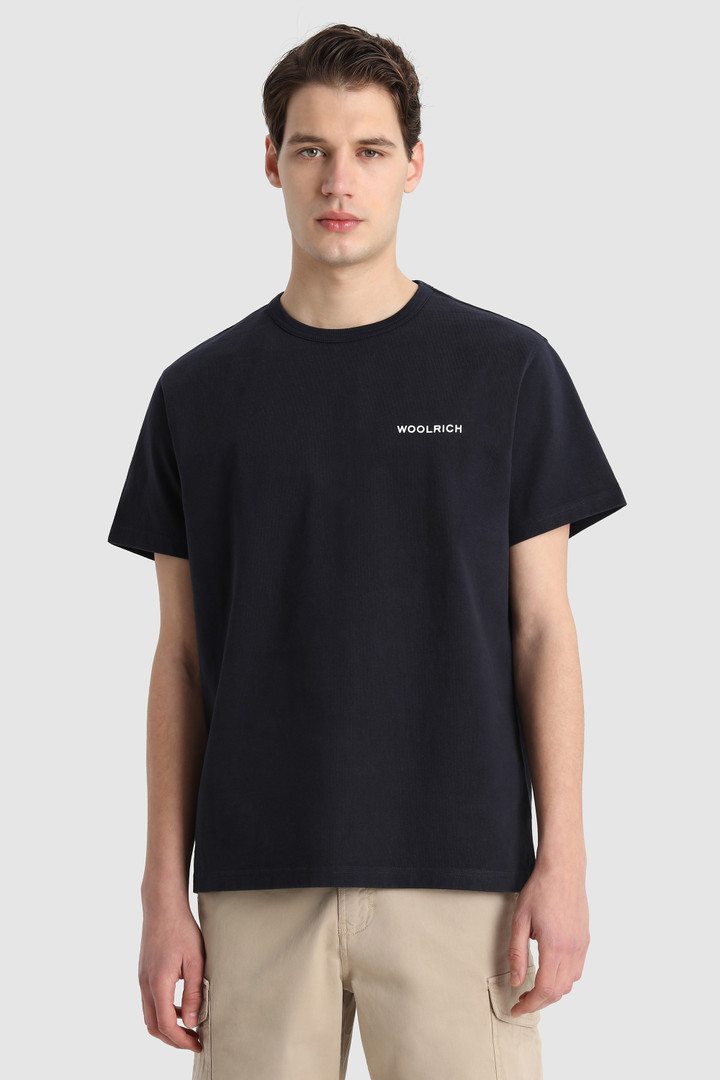 T-Shirt with Back Print Blue photo 2 | Woolrich