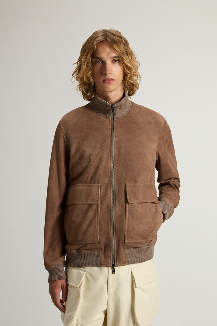 Double-Face Suede Bomber Jacket Brown photo 1 | Woolrich