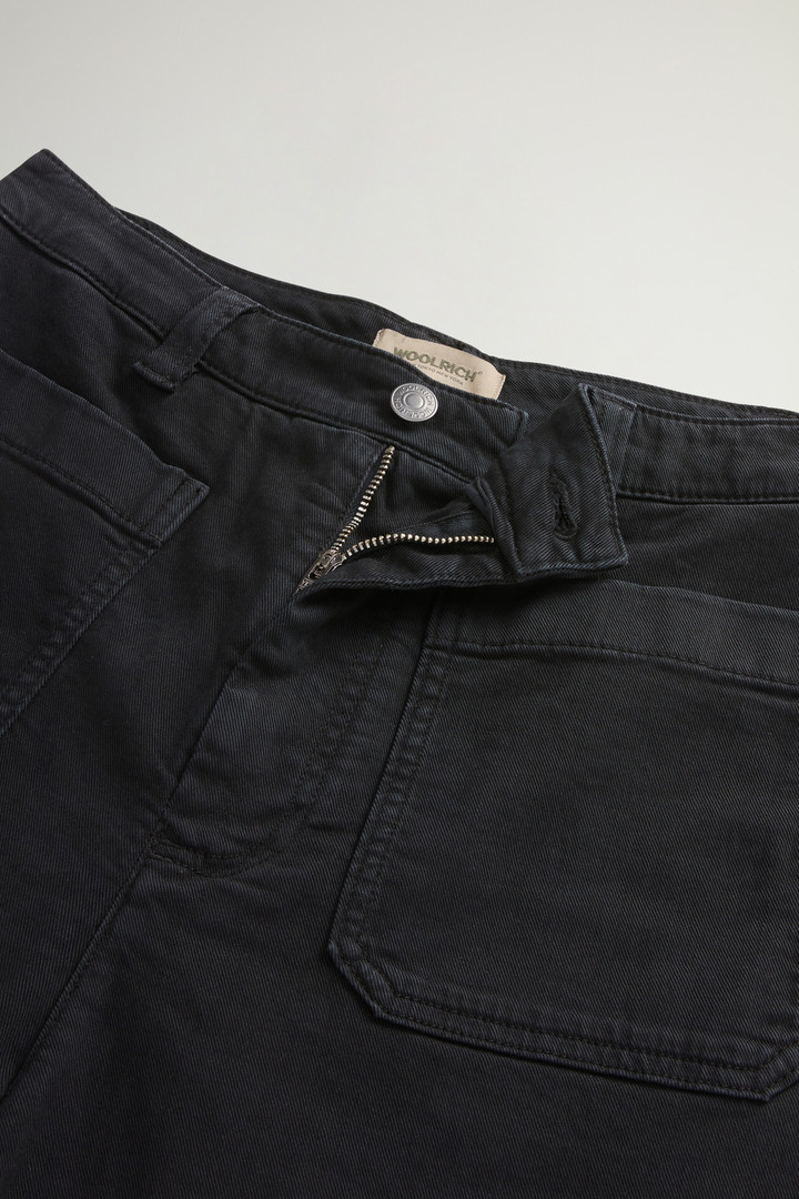 Garment-dyed Wide-Leg Pants in Stretch Cotton Twill Black photo 5 | Woolrich