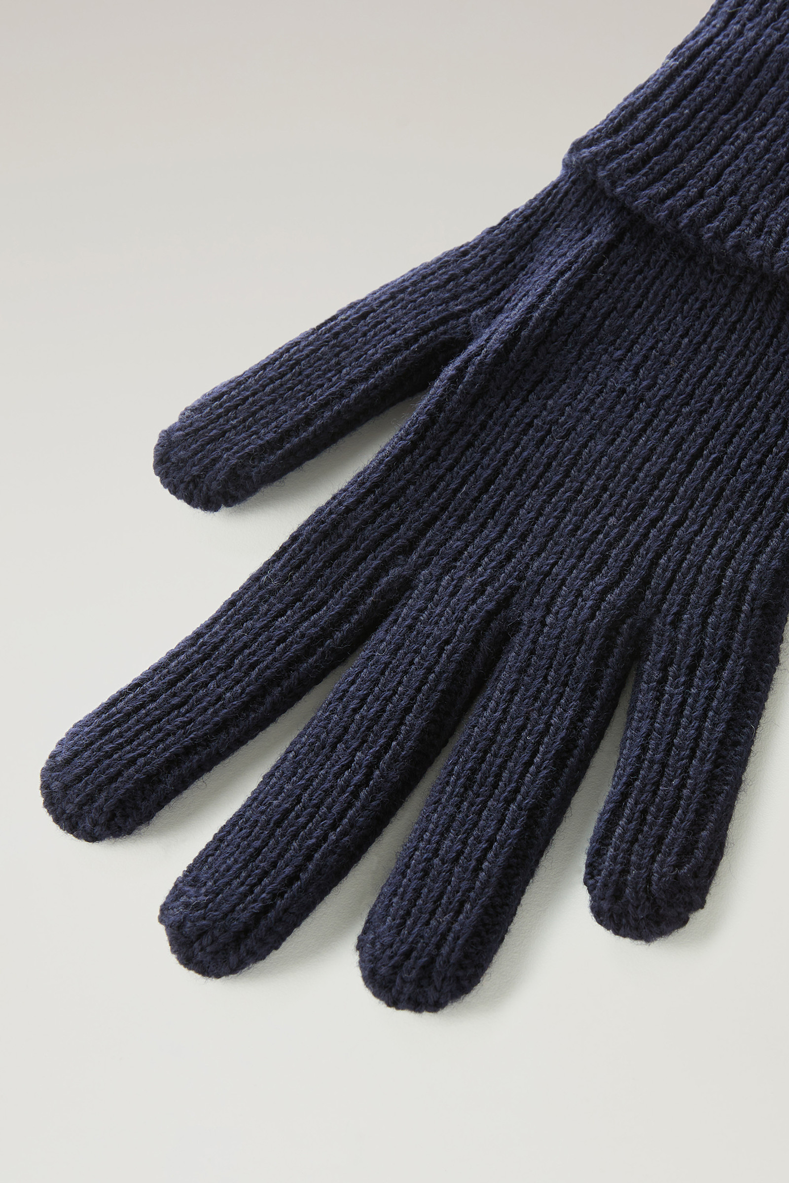 Men's Ribbed Gloves in Pure Merino Virgin Wool Blue