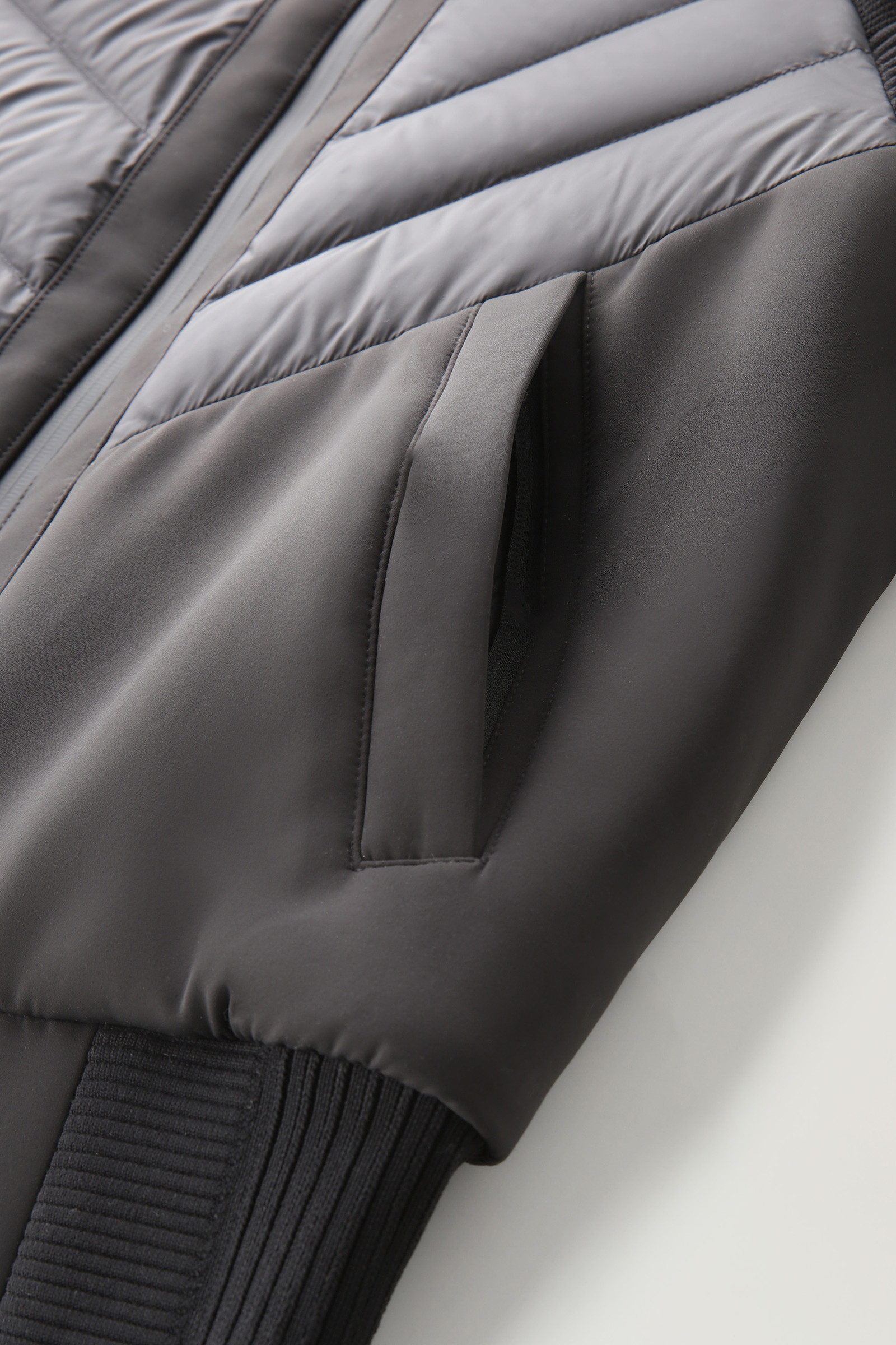 Stretch Suffolk Bomber in Microfiber and Softshell Black photo 8 | Woolrich