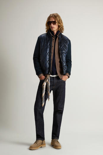 Yarn-Dyed Quilted Nylon Hybrid Jacket Blue | Woolrich