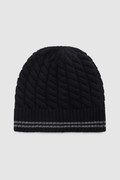 Ribbed Virgin Wool Cable Knit Beanie