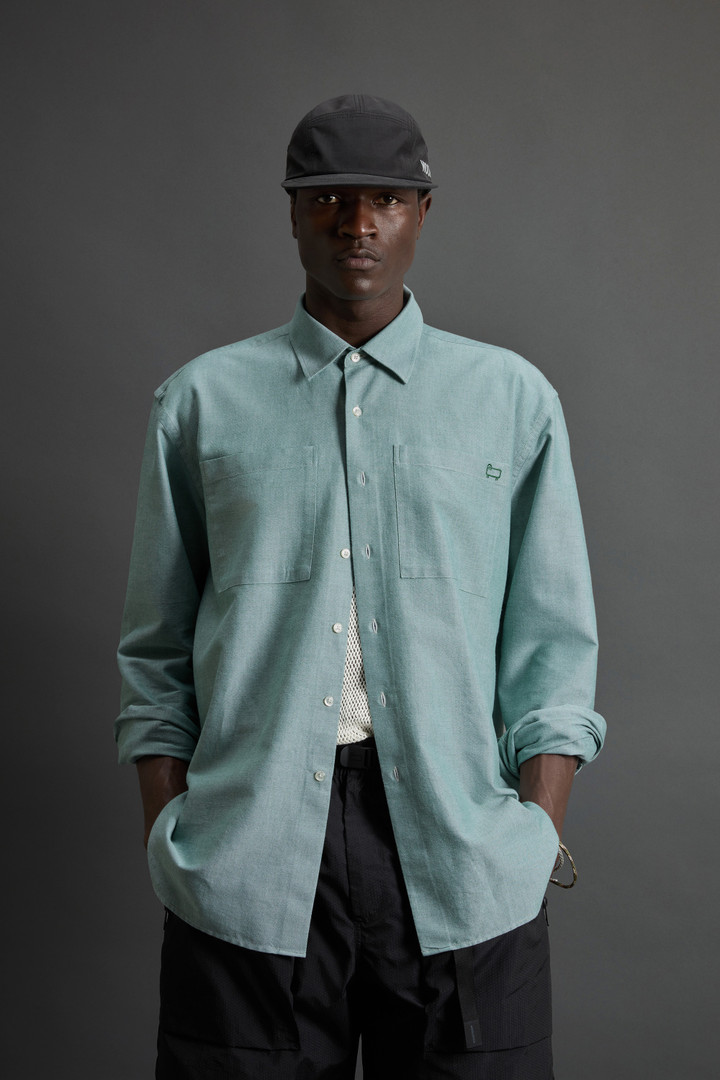 Pure Cotton Oxford Shirt by Todd Snyder Green photo 1 | Woolrich