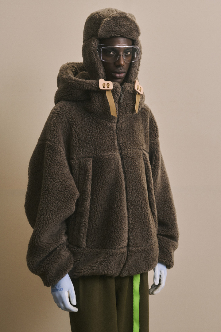Parka aus flauschiger, recycelter Wollmischung Grün photo 5 | Woolrich