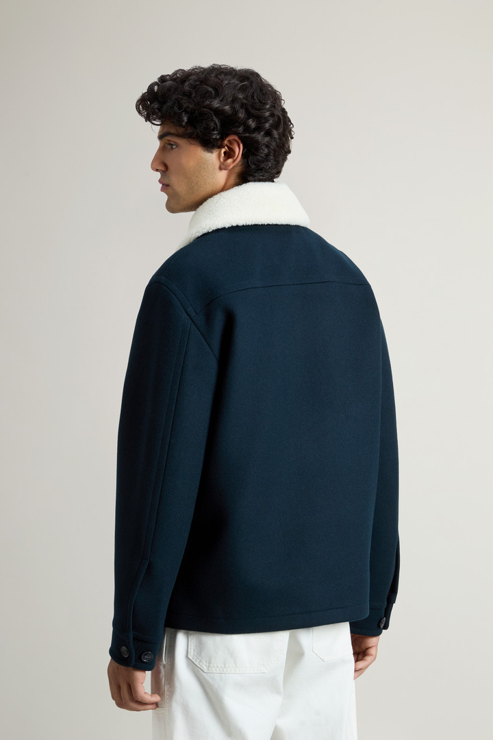 Jacket in Melton Virgin Wool Blend Blue photo 3 | Woolrich