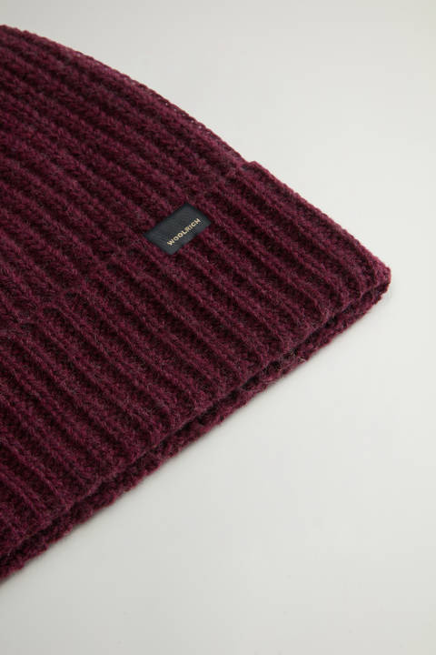 Bonnet en laine vierge Mérinos mélangée Violet photo 2 | Woolrich