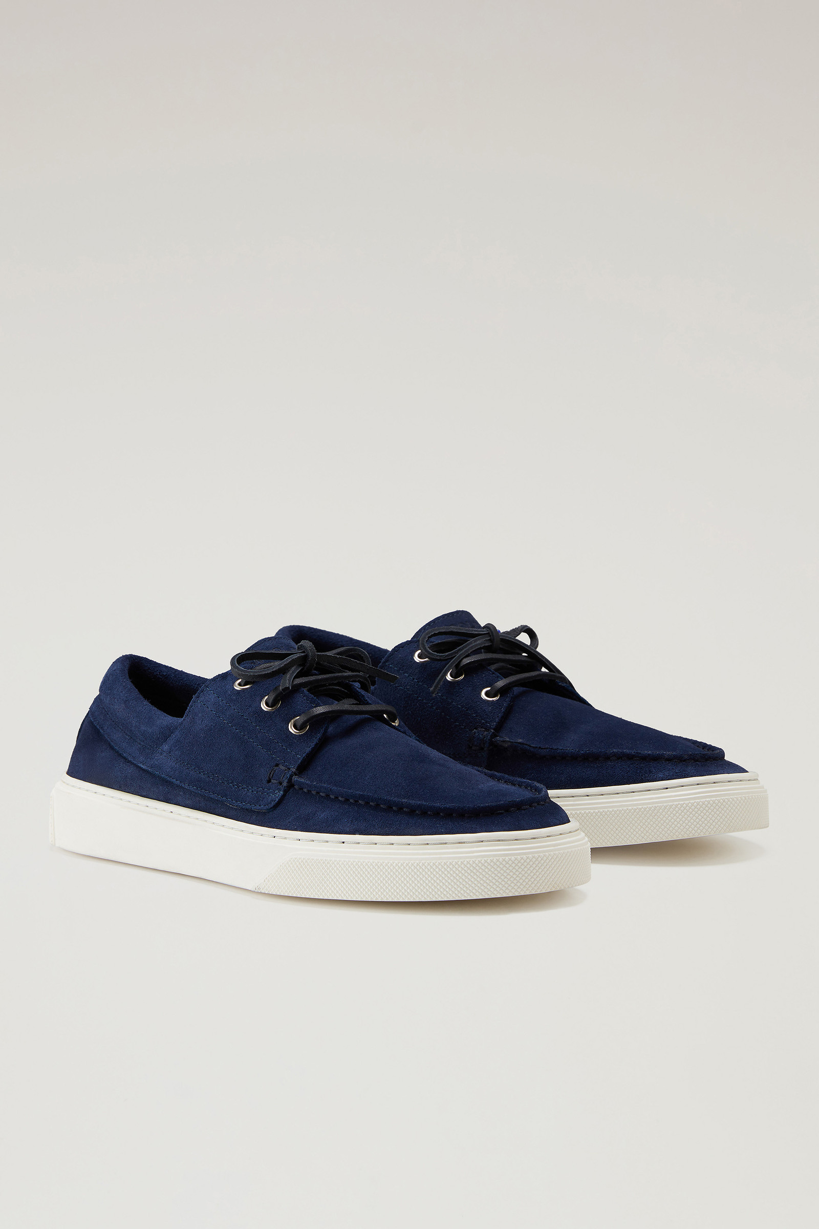 Men's Boat Shoes in Suede Leather Blue | Woolrich USA