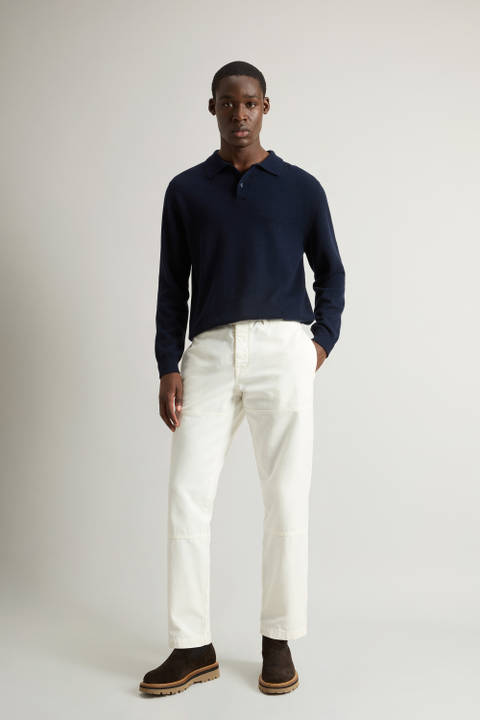 Garment-Dyed Carpenter Pants in Pure Cotton Canvas White | Woolrich