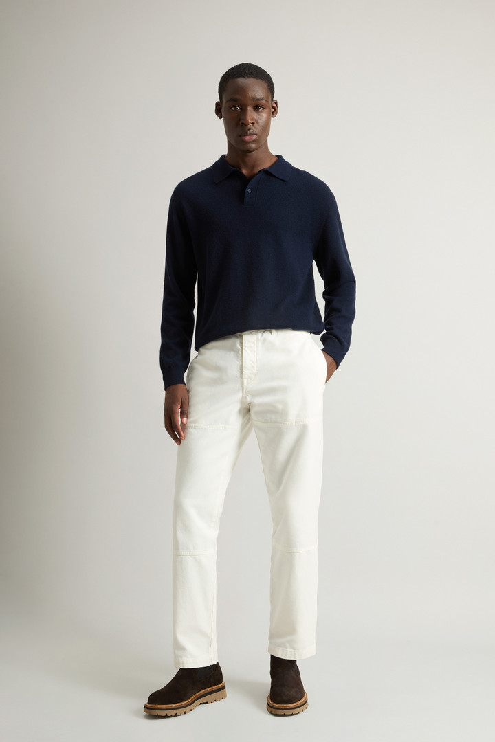 Pantalon Carpenter teint en pièce en pur toile de coton Blanc photo 1 | Woolrich