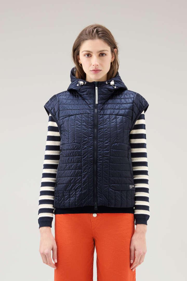 Quilted Hooded Vest in Recycled Pertex Quantum Blue photo 1 | Woolrich