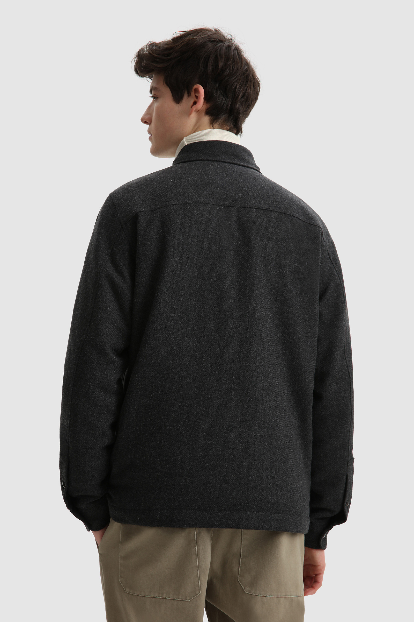 Alaskan Shirt in Recycled Italian Wool Black photo 4 | Woolrich