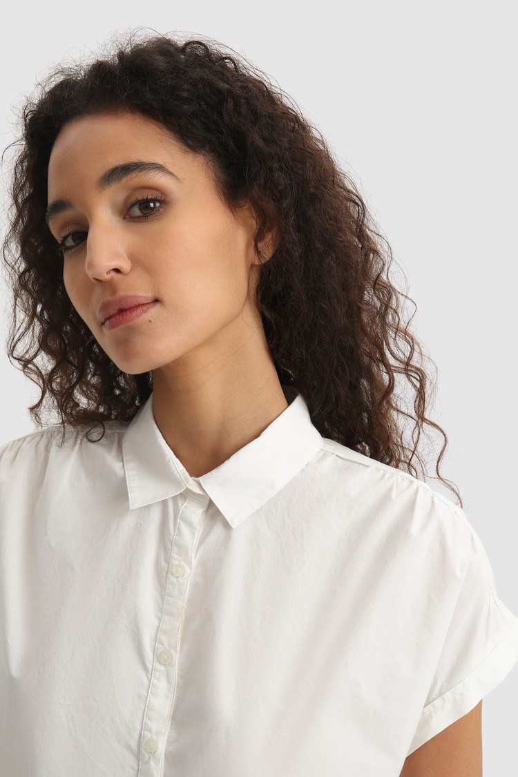 Popeline blouse Henley