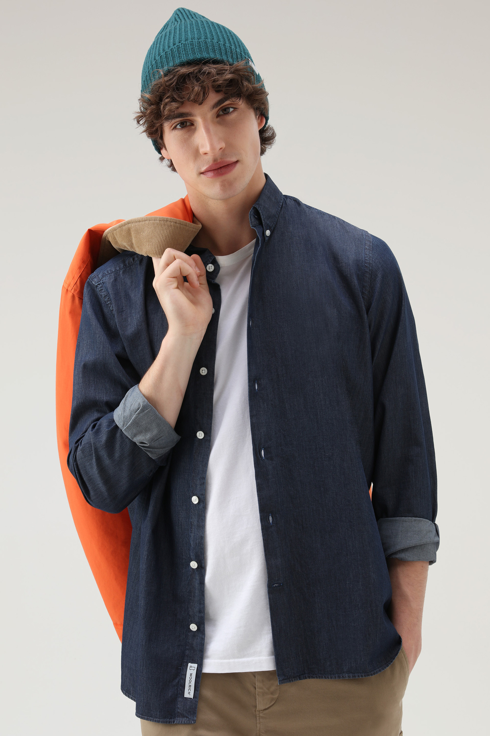 Shirt aus reinem Baumwoll-Chambray blau photo 4 | Woolrich