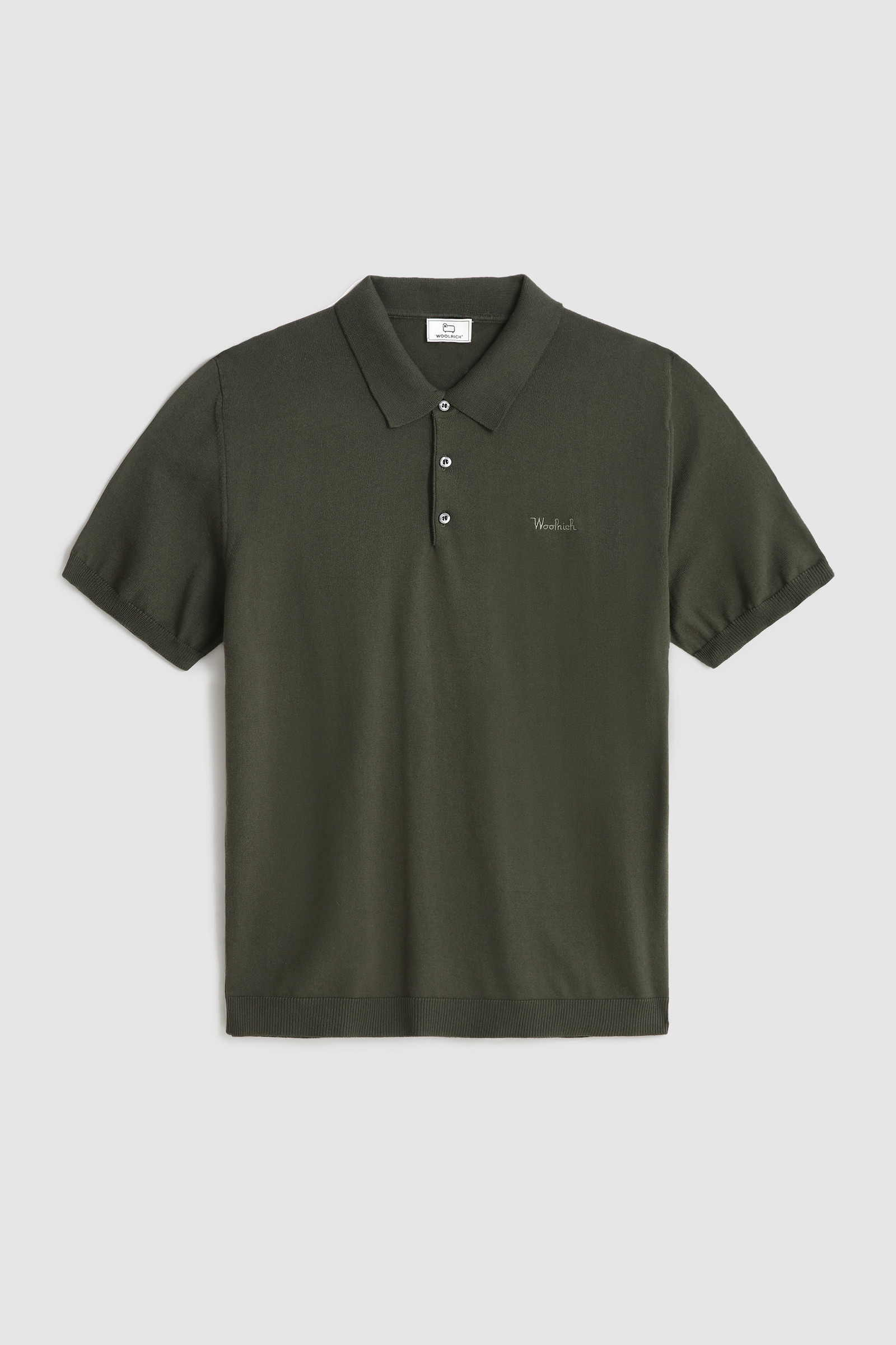 Poloshirt aus gestrickter Supima-Baumwolle Grün photo 4 | Woolrich