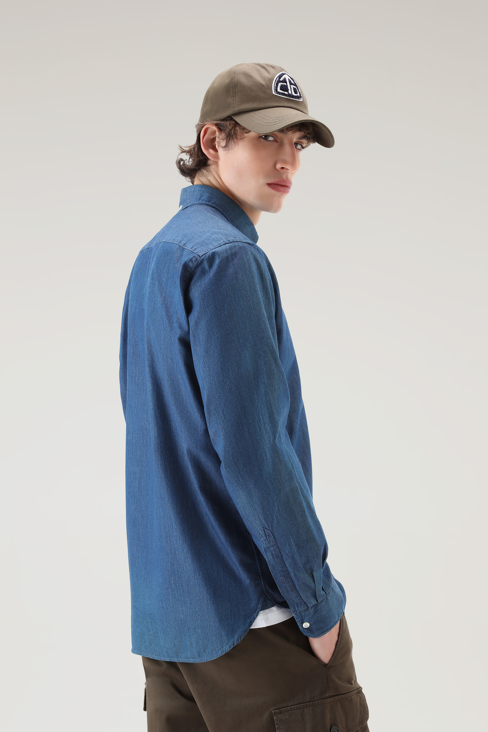 Shirt aus reinem Baumwoll-Chambray blau photo 3 | Woolrich