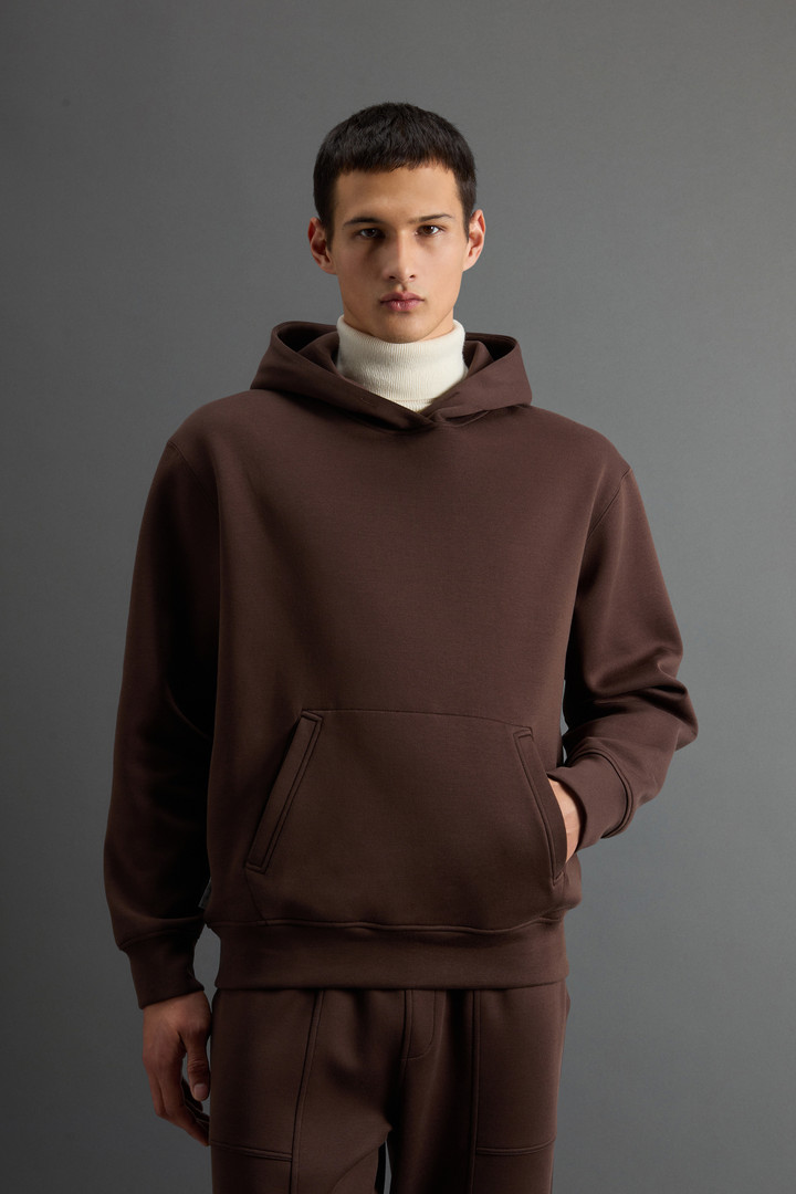 Sweat-shirt à capuche en coton mélangé avec poche kangourou by Todd Snyder Marron photo 1 | Woolrich