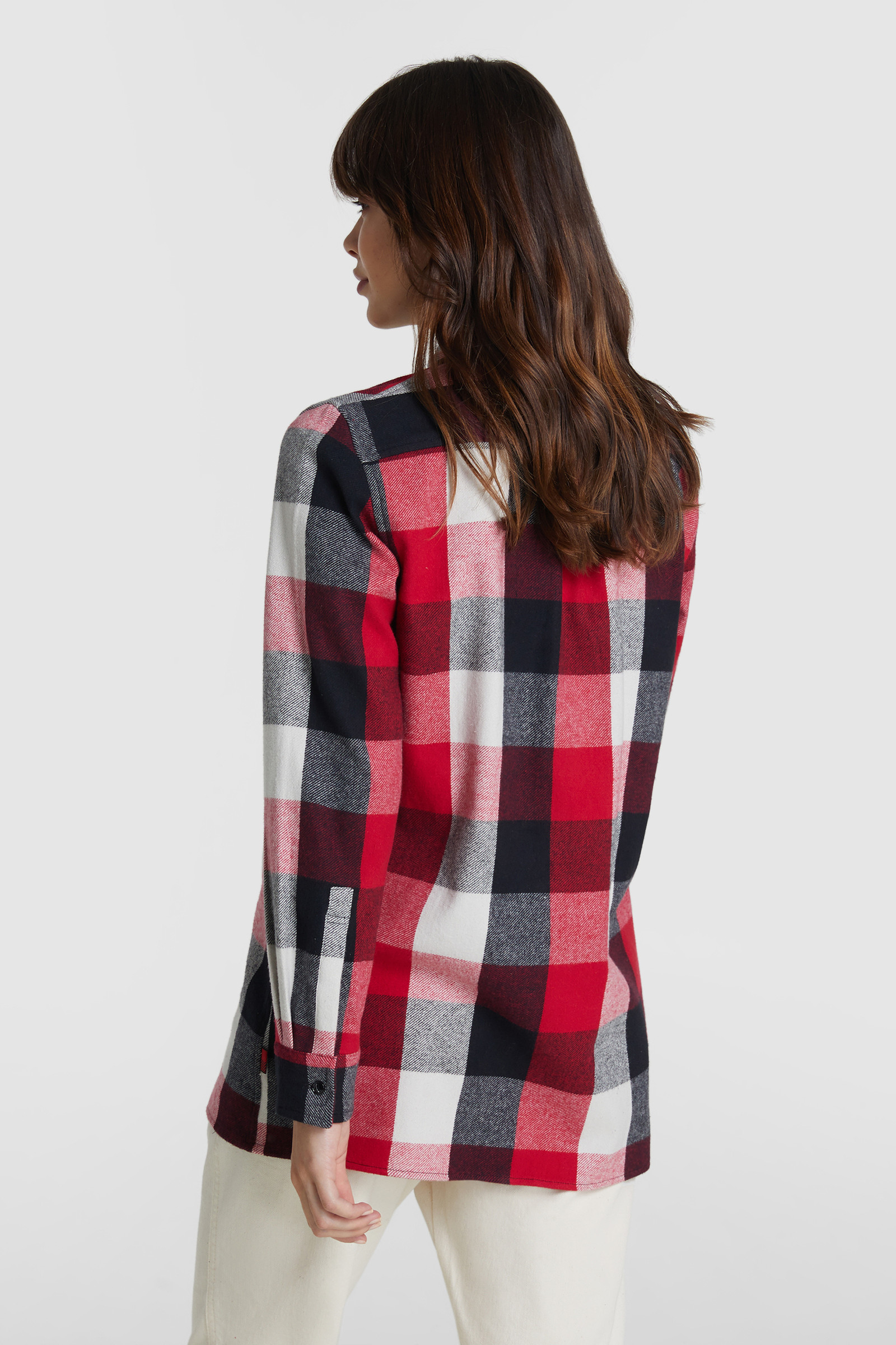 Boyfriend shirt with multicolor check pattern