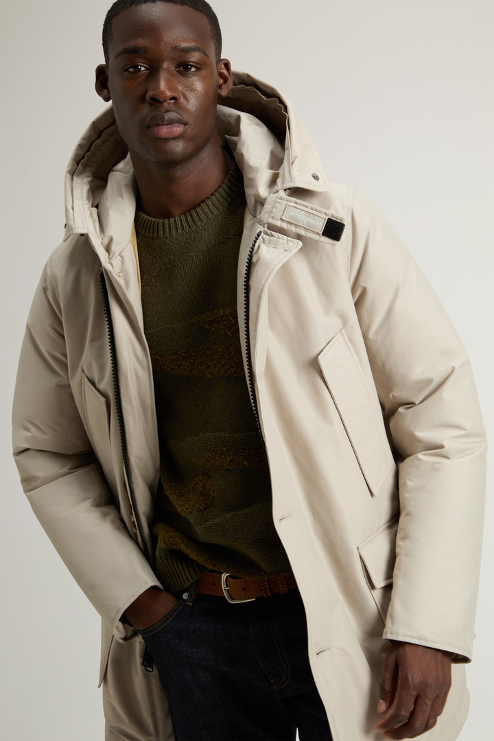 Arctic Parka in Ramar Cloth with Detachable Fur Trim Dove Grey photo 4 | Woolrich