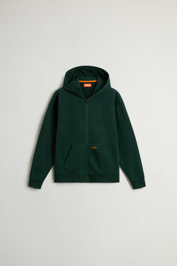 Teen Boys’ Hoodie in Brushed Pure Cotton Green | Woolrich