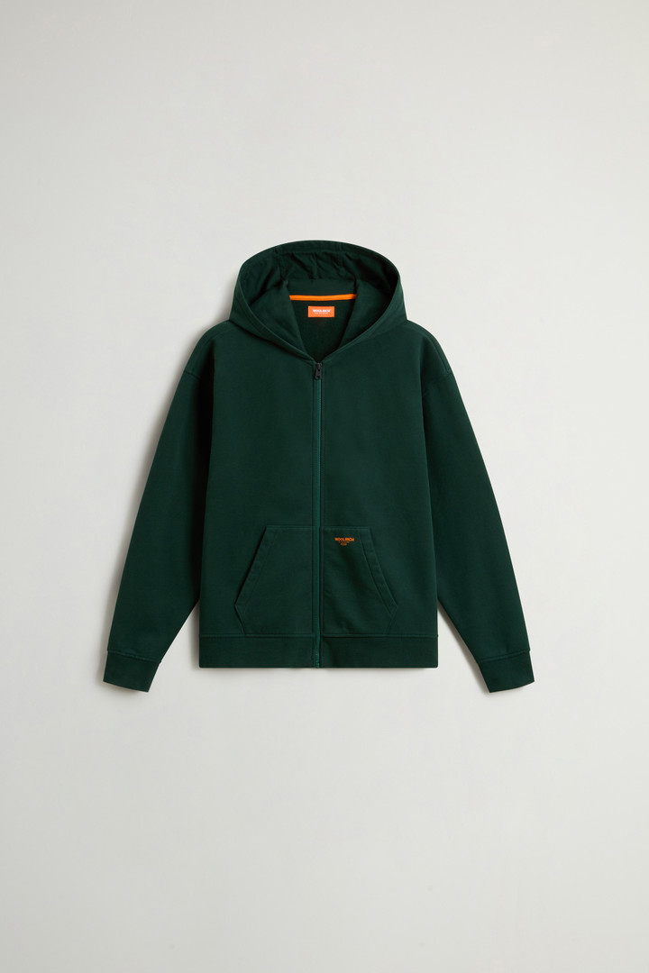 Teen Boys’ Hoodie in Brushed Pure Cotton Green photo 1 | Woolrich