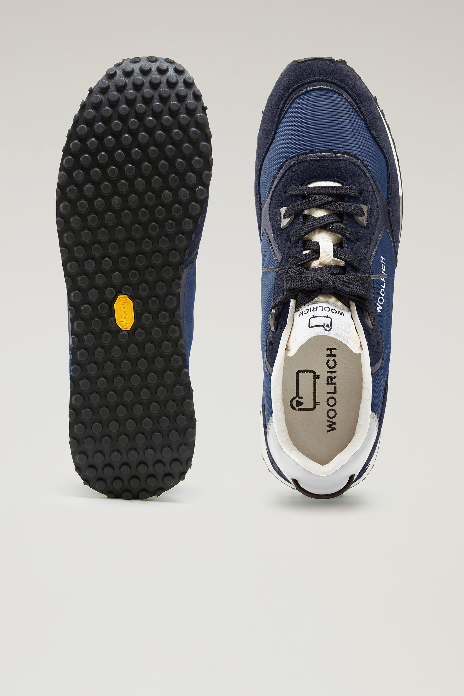 Sneakers Retro en cuir avec détails en nylon blanc photo 4 | Woolrich