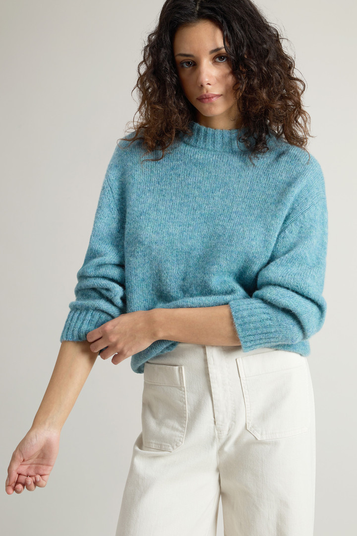 Alpaca Blend Sweater with Buttons on the Shoulder Blue photo 4 | Woolrich