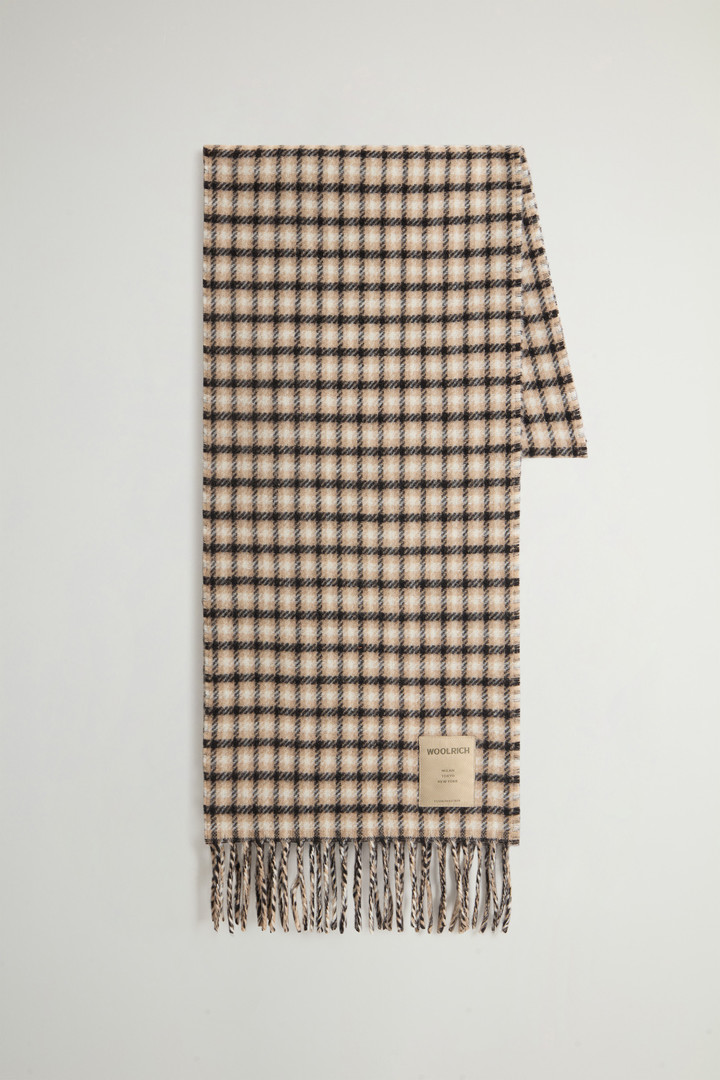 Pure Wool Jacquard Check Scarf Beige photo 1 | Woolrich