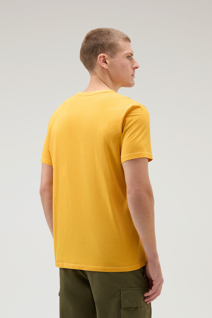 Garment-Dyed T-Shirt in Pure Cotton Yellow photo 3 | Woolrich