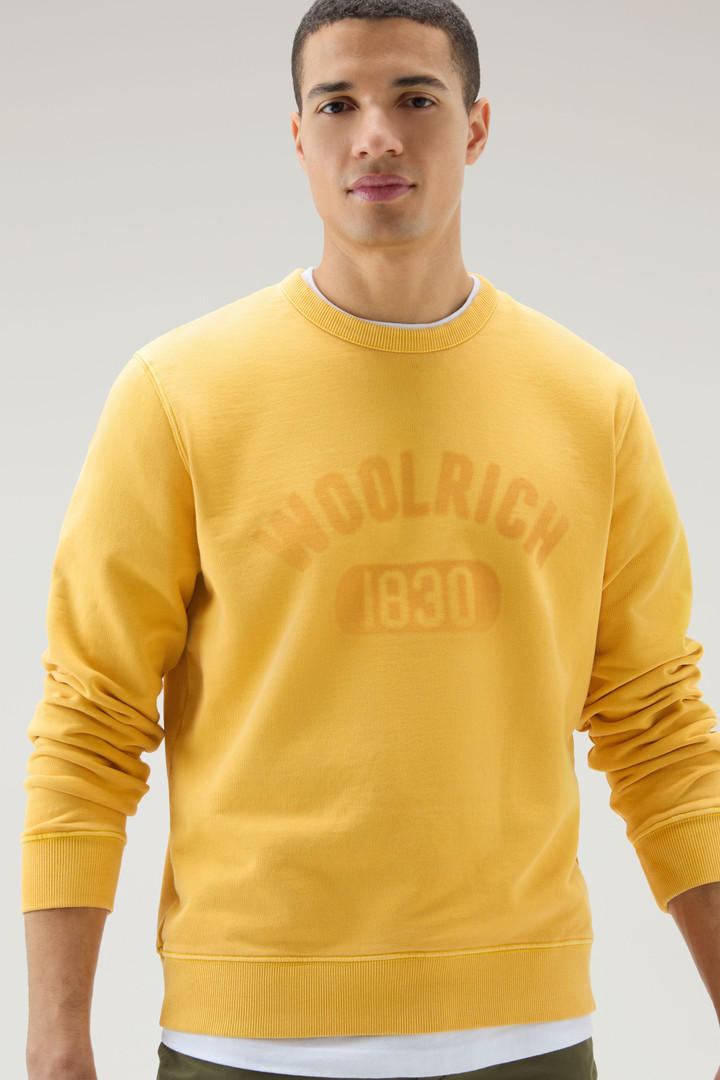 Sweatshirt mit Rundhalsausschnitt 1830 aus reiner Baumwolle Gelb photo 4 | Woolrich
