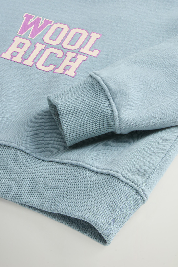 Girls' Crewneck Sweatshirt in Pure Cotton with Logo Blue photo 4 | Woolrich