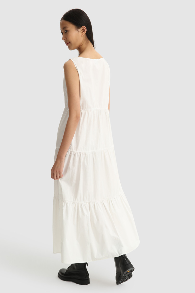 Poplin sleeveless long dress