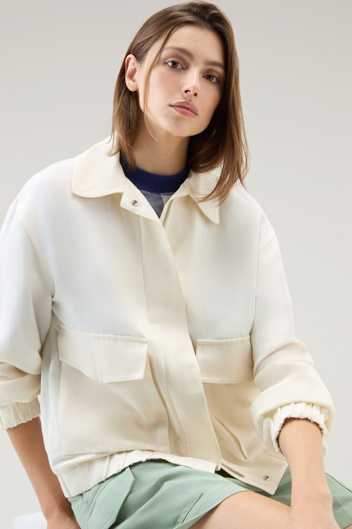 Bomber in misto lino Bianco photo 4 | Woolrich