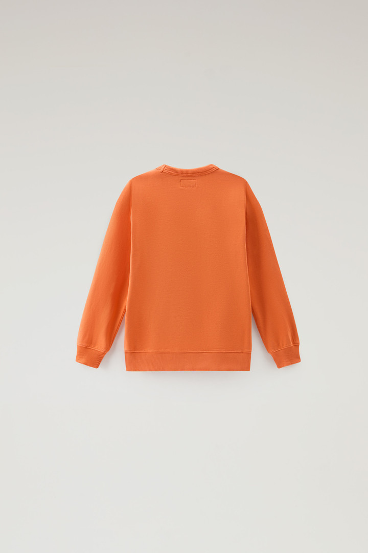 Sweat-shirt à col rond pour garçon en pur coton avec impression Orange photo 2 | Woolrich