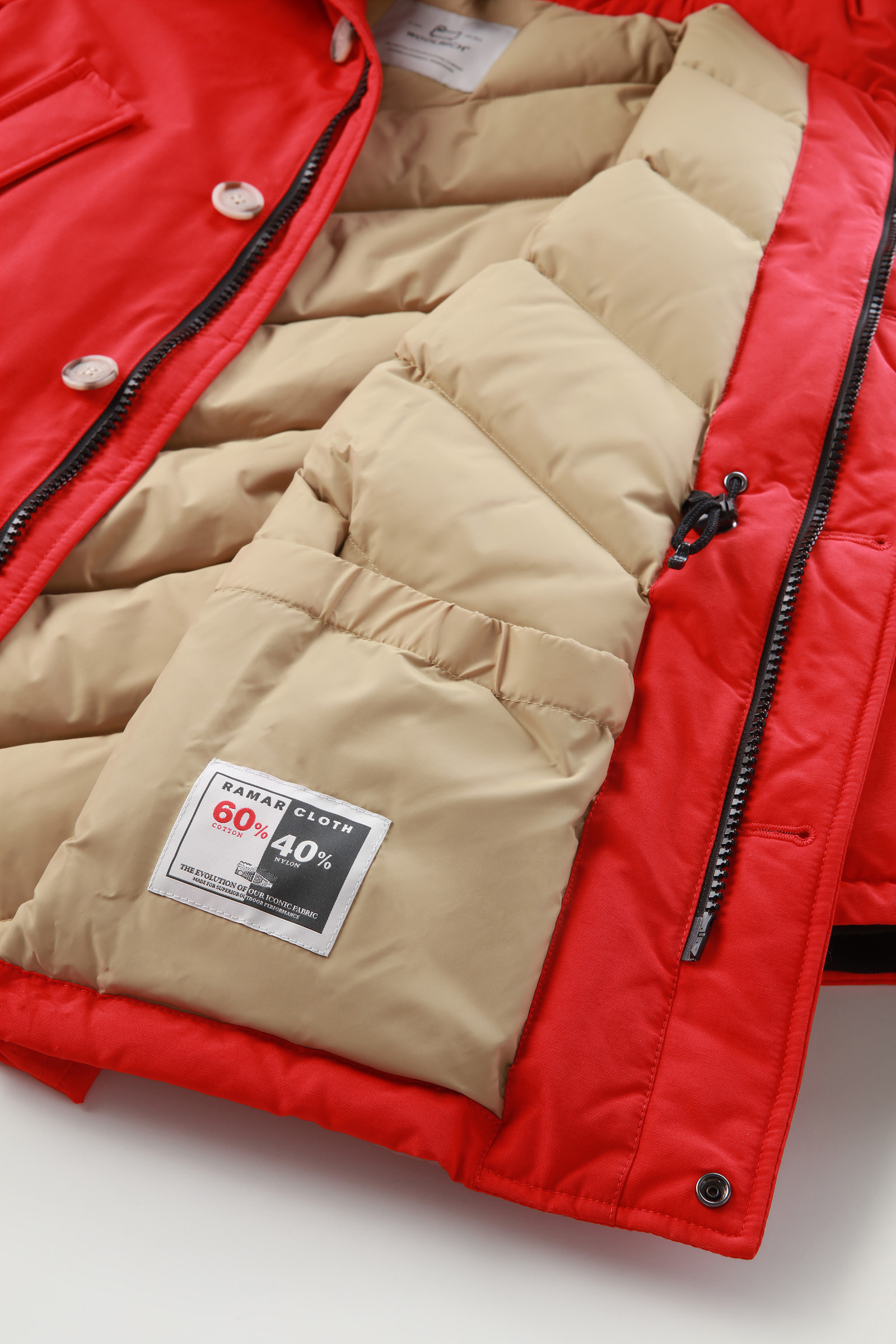 Boys' Arctic Parka in Ramar Cloth with Detachable Fur Red photo 7 | Woolrich