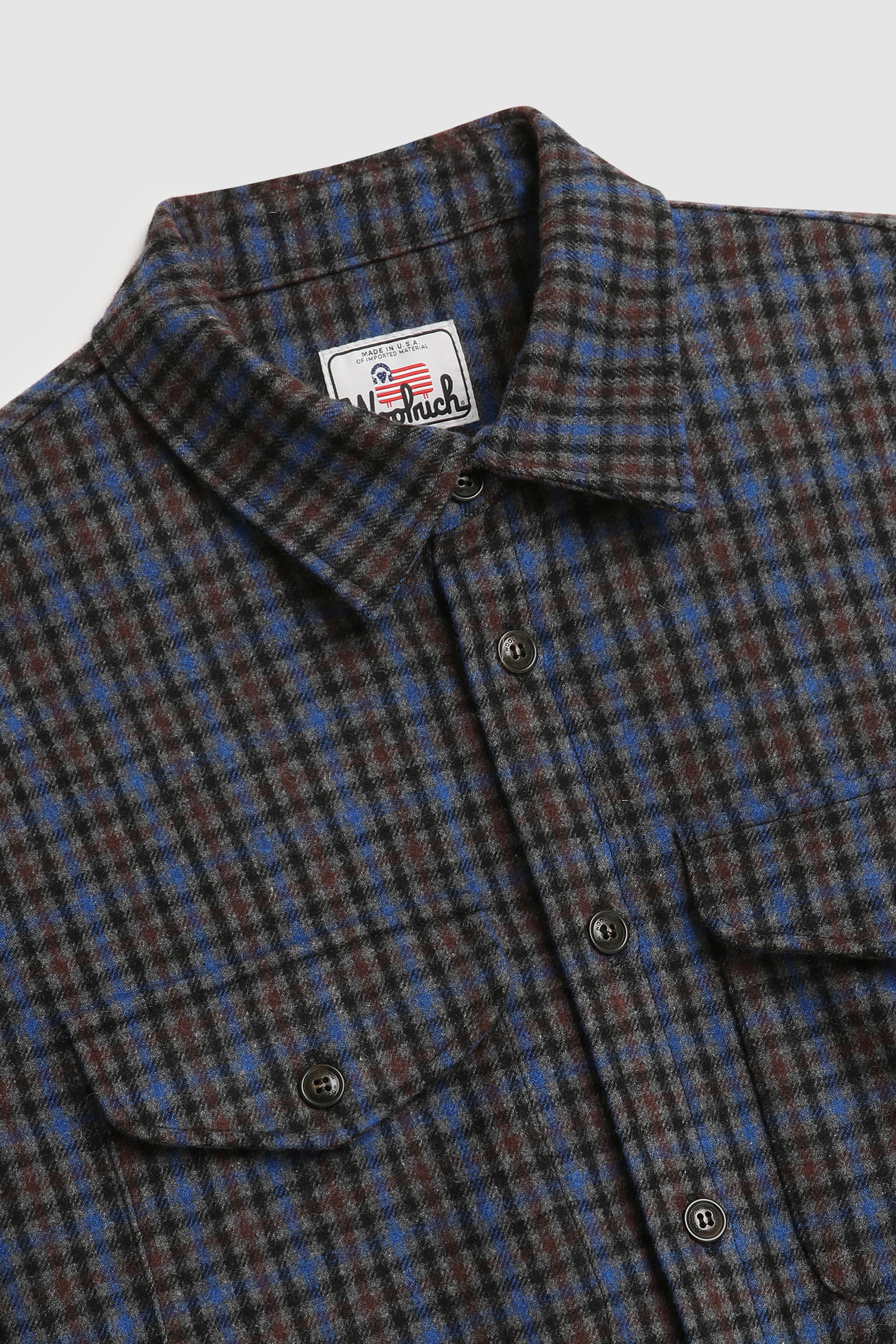 Wool Blend Oxbow Flannel Overshirt - Made in USA Grey photo 8 | Woolrich