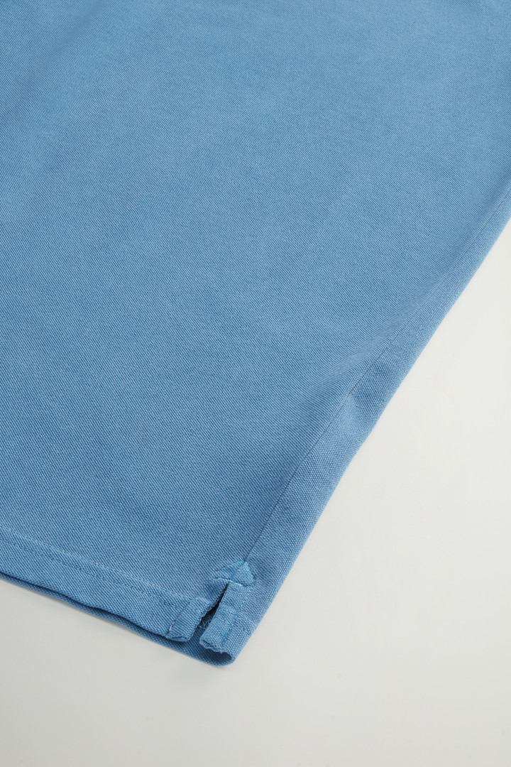 Garment-Dyed Mackinack Polo in Stretch Cotton Piquet Blue photo 7 | Woolrich