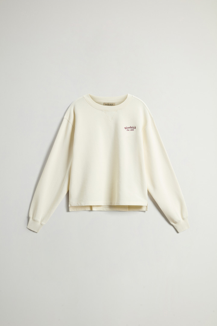 Woolrich Woman Crewneck Sweatshirt In Pure Cotton White Size L