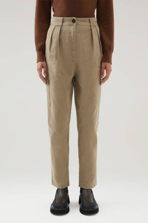 Cotton Twill Cargo Pants Beige | Woolrich