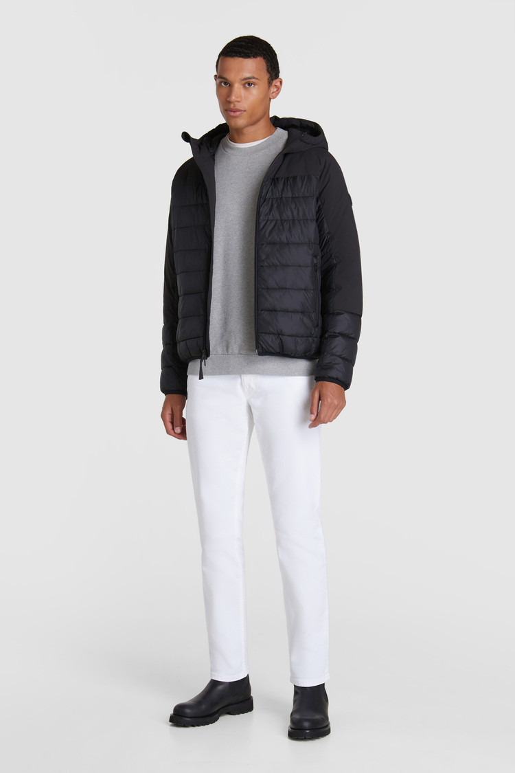 Veste à capuche avec motif intarsia