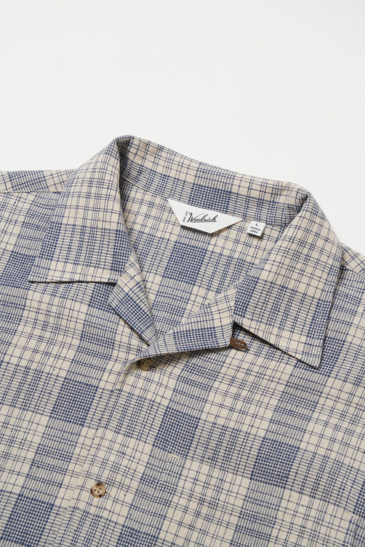 LINEN CAMP COLLAR SHIRT Blue photo 4 | Woolrich