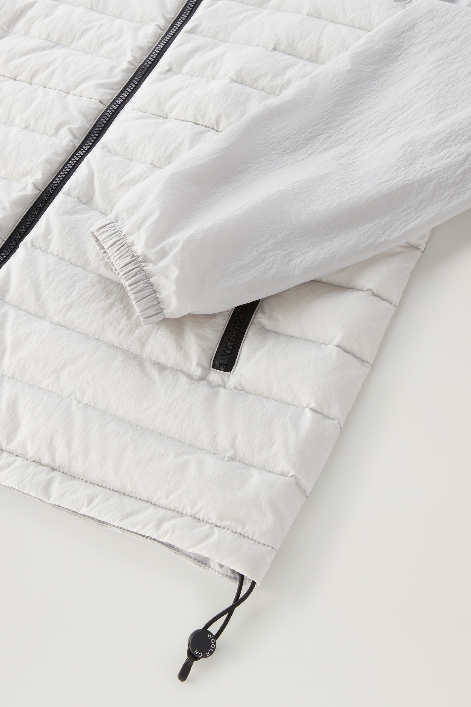 Veste Hybrid en nylon crinkle avec matelassage sur le devant et capuche blanc photo 8 | Woolrich