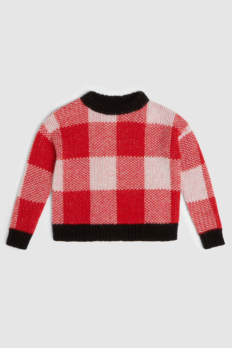 Checkered crewneck sweater